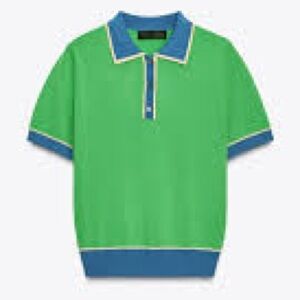 Zara Contrast Knit Short Sleeve Polo Shirt